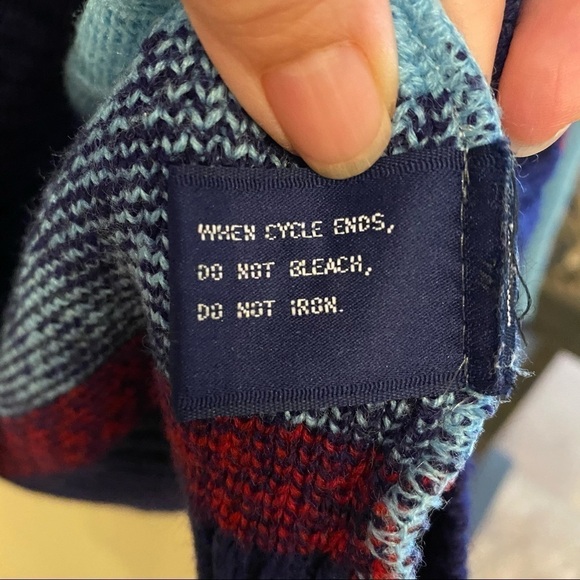 Vintage OSHMAN’S Blue Fair Isle Sweater Size Medium-Unisex - Picture 9 of 9